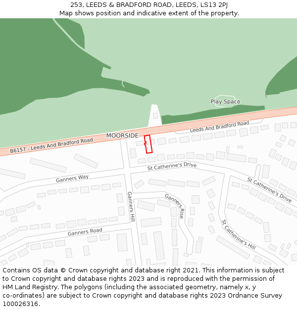 253, LEEDS & BRADFORD ROAD, LEEDS, LS13 2PJ: Location map and indicative extent of plot