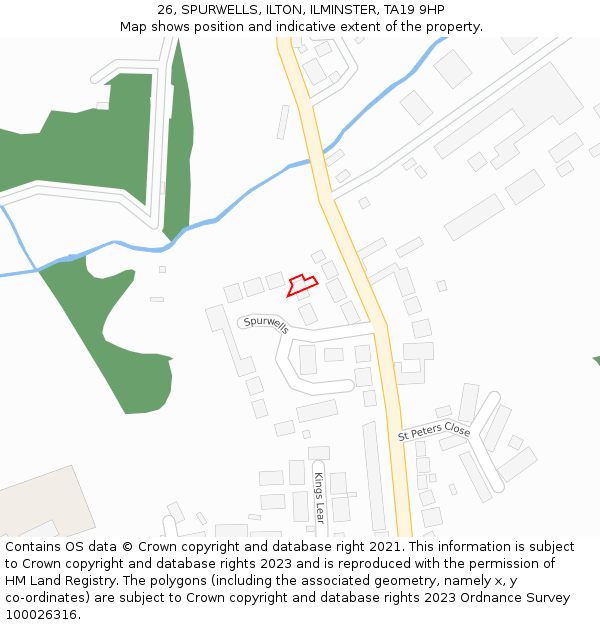 26, SPURWELLS, ILTON, ILMINSTER, TA19 9HP: Location map and indicative extent of plot