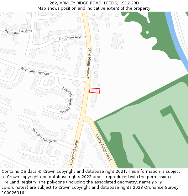 262, ARMLEY RIDGE ROAD, LEEDS, LS12 2RD: Location map and indicative extent of plot