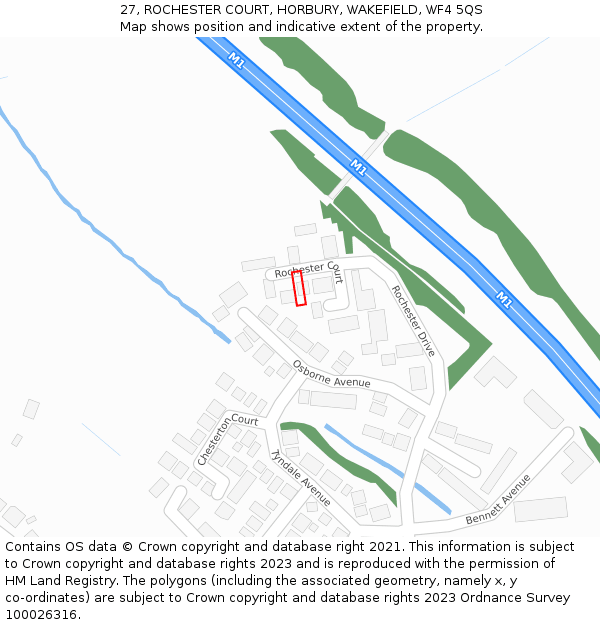 27, ROCHESTER COURT, HORBURY, WAKEFIELD, WF4 5QS: Location map and indicative extent of plot