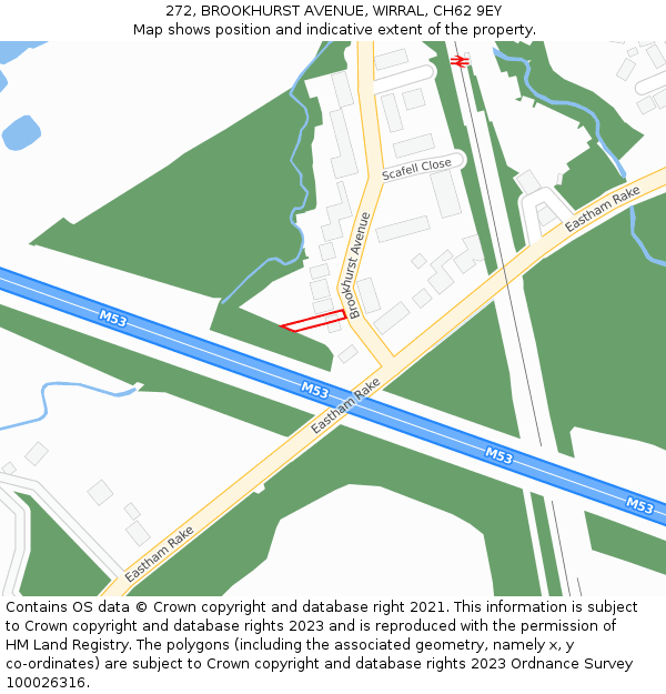 272, BROOKHURST AVENUE, WIRRAL, CH62 9EY: Location map and indicative extent of plot