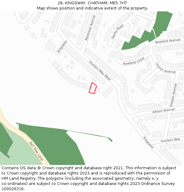 28, KINGSWAY, CHATHAM, ME5 7HT: Location map and indicative extent of plot