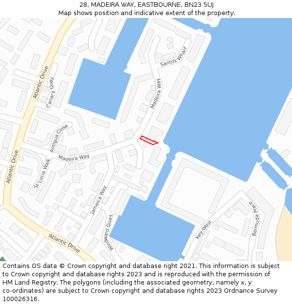 28, MADEIRA WAY, EASTBOURNE, BN23 5UJ: Location map and indicative extent of plot