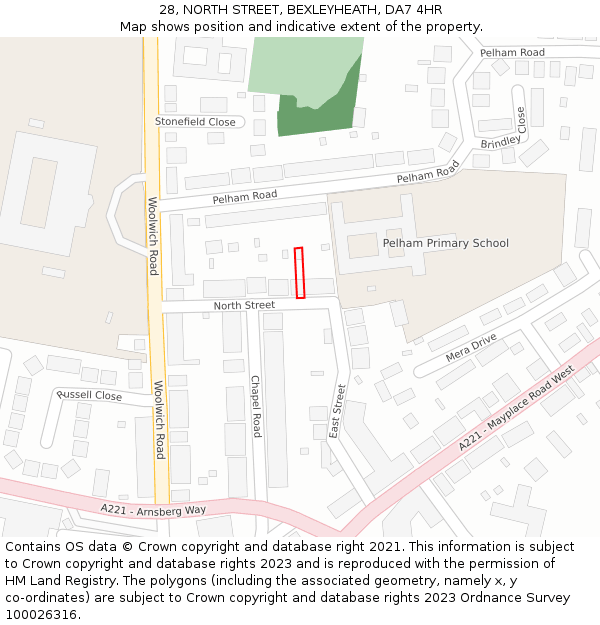 28, NORTH STREET, BEXLEYHEATH, DA7 4HR: Location map and indicative extent of plot