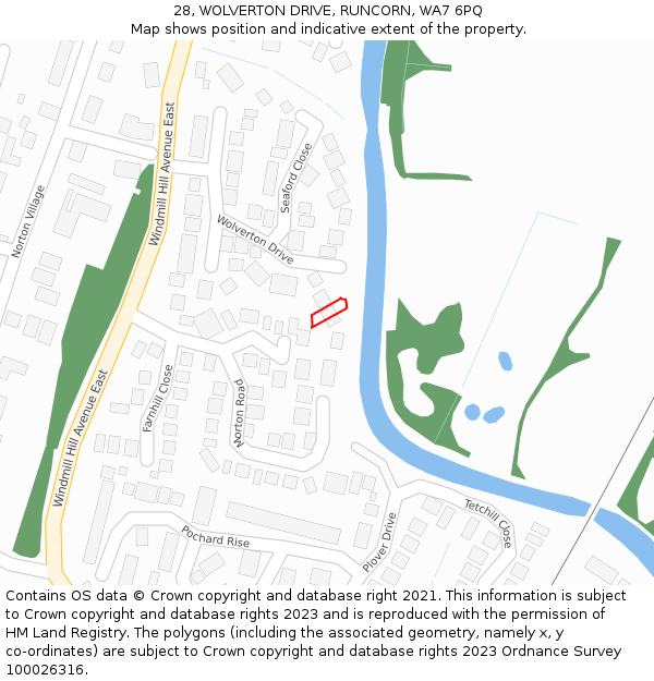 28, WOLVERTON DRIVE, RUNCORN, WA7 6PQ: Location map and indicative extent of plot