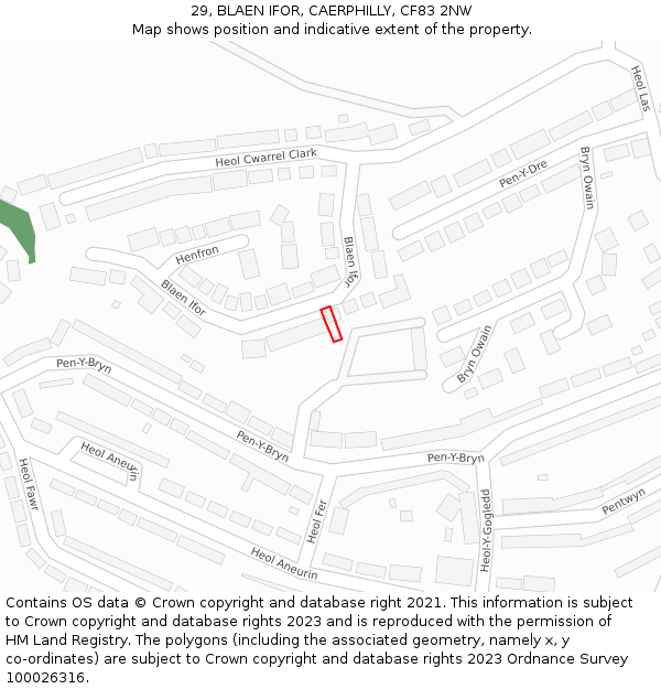 29, BLAEN IFOR, CAERPHILLY, CF83 2NW: Location map and indicative extent of plot