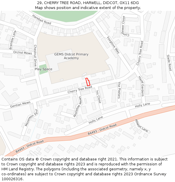 29, CHERRY TREE ROAD, HARWELL, DIDCOT, OX11 6DG: Location map and indicative extent of plot