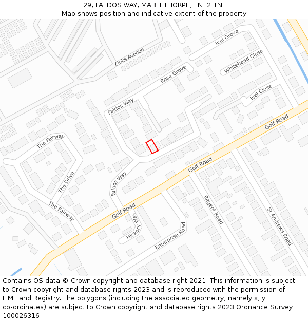 29, FALDOS WAY, MABLETHORPE, LN12 1NF: Location map and indicative extent of plot