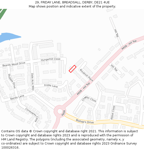 29, FRIDAY LANE, BREADSALL, DERBY, DE21 4UE: Location map and indicative extent of plot