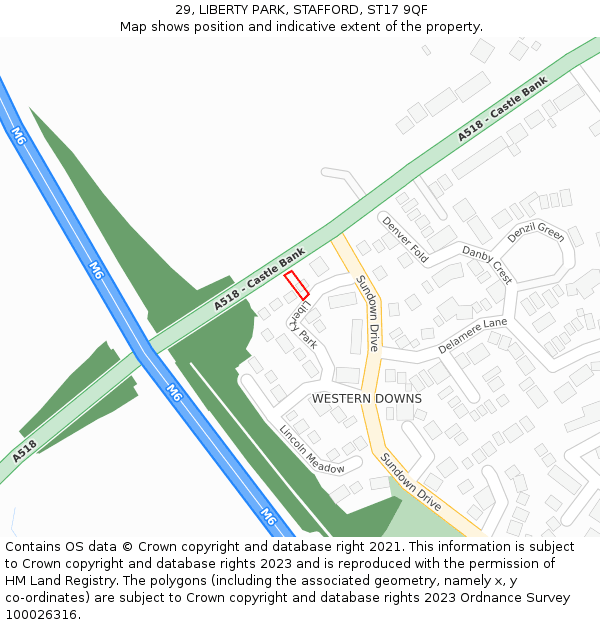 29, LIBERTY PARK, STAFFORD, ST17 9QF: Location map and indicative extent of plot