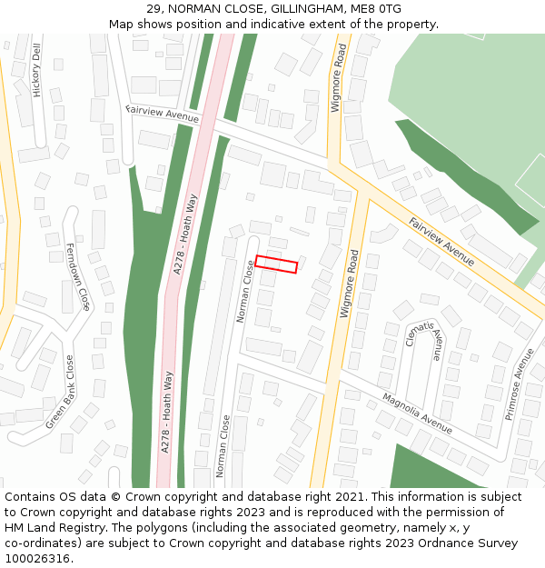 29, NORMAN CLOSE, GILLINGHAM, ME8 0TG: Location map and indicative extent of plot