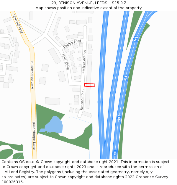 29, RENISON AVENUE, LEEDS, LS15 9JZ: Location map and indicative extent of plot