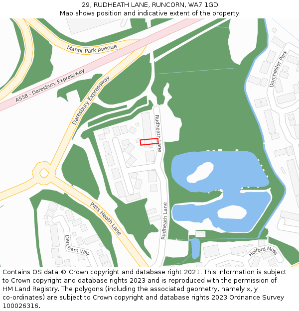 29, RUDHEATH LANE, RUNCORN, WA7 1GD: Location map and indicative extent of plot