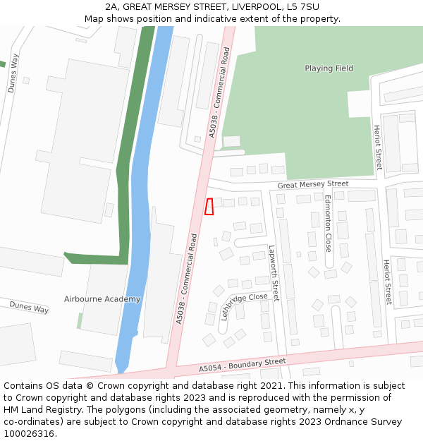 2A, GREAT MERSEY STREET, LIVERPOOL, L5 7SU: Location map and indicative extent of plot