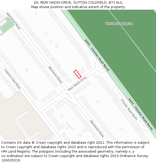 2A, REAY NADIN DRIVE, SUTTON COLDFIELD, B73 6UL: Location map and indicative extent of plot