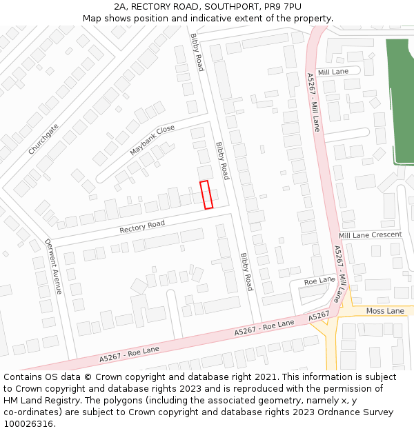 2A, RECTORY ROAD, SOUTHPORT, PR9 7PU: Location map and indicative extent of plot