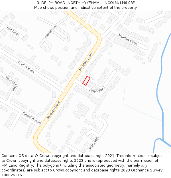3, DELPH ROAD, NORTH HYKEHAM, LINCOLN, LN6 9RF: Location map and indicative extent of plot