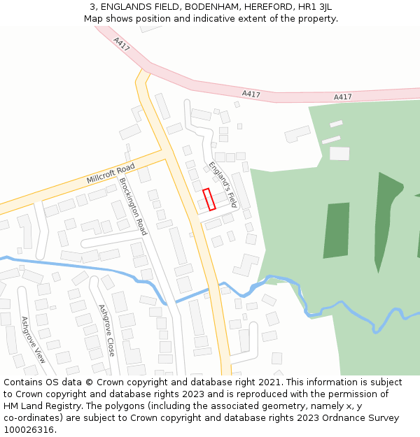3, ENGLANDS FIELD, BODENHAM, HEREFORD, HR1 3JL: Location map and indicative extent of plot