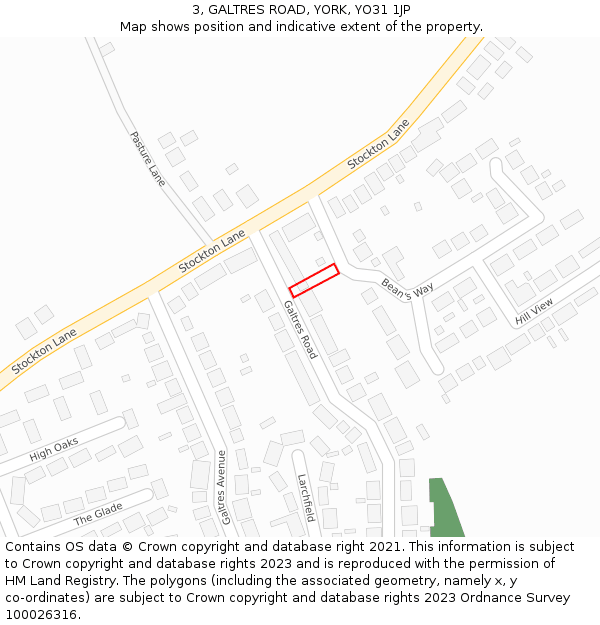 3, GALTRES ROAD, YORK, YO31 1JP: Location map and indicative extent of plot