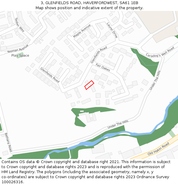 3, GLENFIELDS ROAD, HAVERFORDWEST, SA61 1EB: Location map and indicative extent of plot