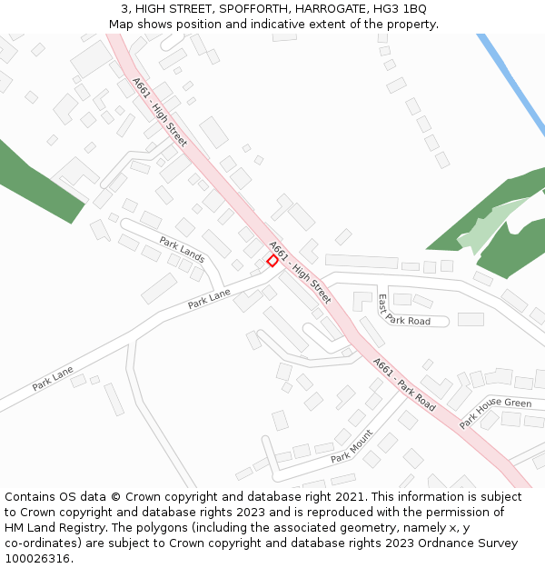 3, HIGH STREET, SPOFFORTH, HARROGATE, HG3 1BQ: Location map and indicative extent of plot