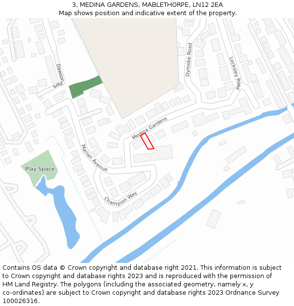 3, MEDINA GARDENS, MABLETHORPE, LN12 2EA: Location map and indicative extent of plot