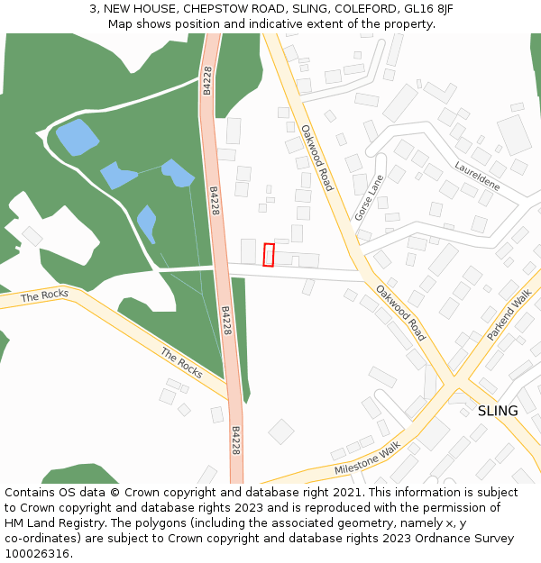 3, NEW HOUSE, CHEPSTOW ROAD, SLING, COLEFORD, GL16 8JF: Location map and indicative extent of plot