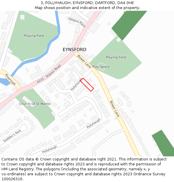 3, POLLYHAUGH, EYNSFORD, DARTFORD, DA4 0HE: Location map and indicative extent of plot