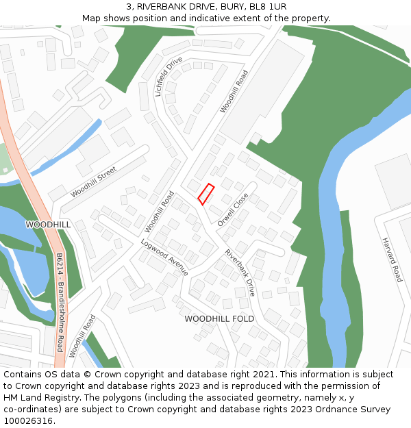 3, RIVERBANK DRIVE, BURY, BL8 1UR: Location map and indicative extent of plot