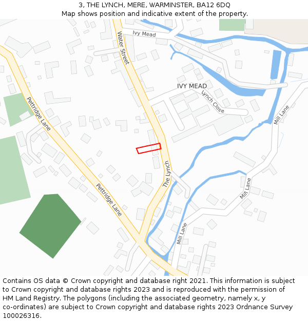 3, THE LYNCH, MERE, WARMINSTER, BA12 6DQ: Location map and indicative extent of plot