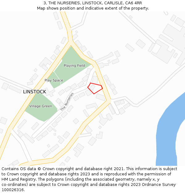 3, THE NURSERIES, LINSTOCK, CARLISLE, CA6 4RR: Location map and indicative extent of plot