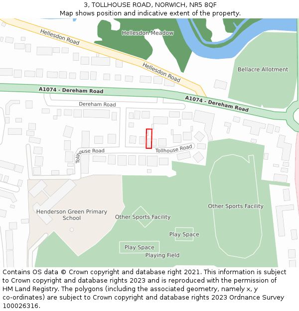 3, TOLLHOUSE ROAD, NORWICH, NR5 8QF: Location map and indicative extent of plot