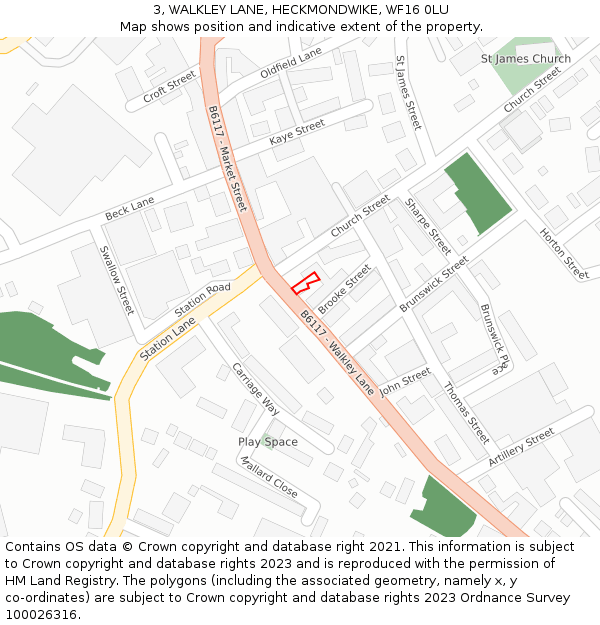 3, WALKLEY LANE, HECKMONDWIKE, WF16 0LU: Location map and indicative extent of plot