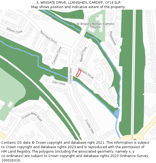 3, WINGATE DRIVE, LLANISHEN, CARDIFF, CF14 5LR: Location map and indicative extent of plot