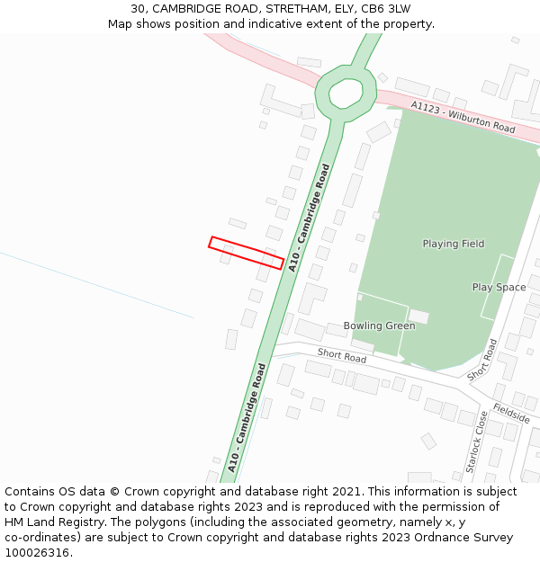 30, CAMBRIDGE ROAD, STRETHAM, ELY, CB6 3LW: Location map and indicative extent of plot