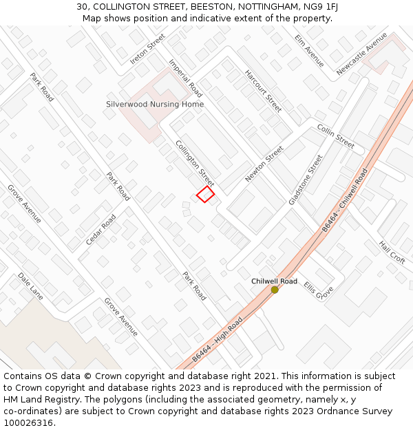 30, COLLINGTON STREET, BEESTON, NOTTINGHAM, NG9 1FJ: Location map and indicative extent of plot