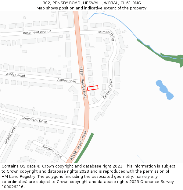 302, PENSBY ROAD, HESWALL, WIRRAL, CH61 9NG: Location map and indicative extent of plot