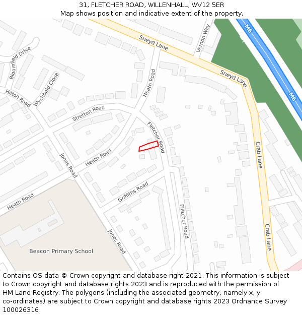31, FLETCHER ROAD, WILLENHALL, WV12 5ER: Location map and indicative extent of plot