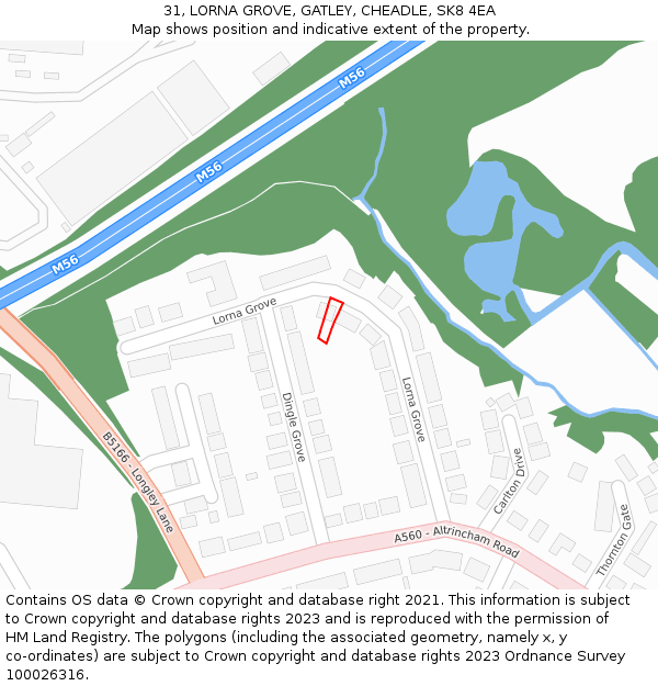31, LORNA GROVE, GATLEY, CHEADLE, SK8 4EA: Location map and indicative extent of plot