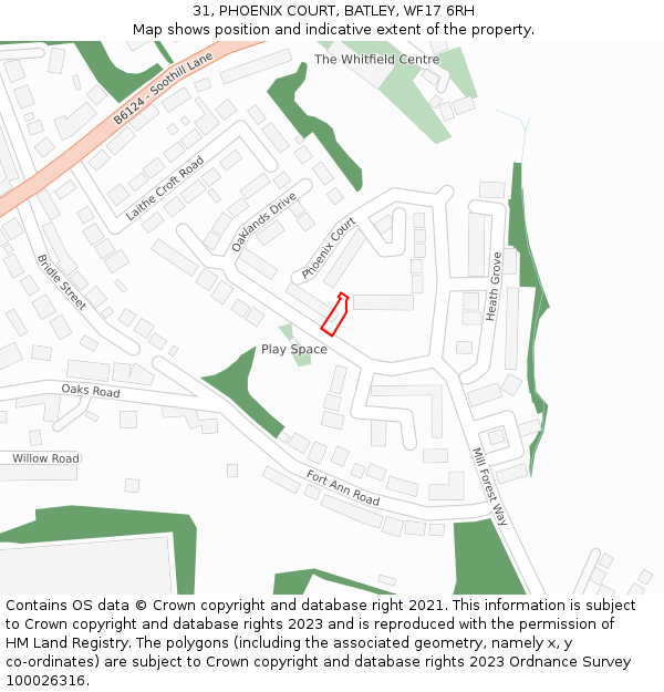 31, PHOENIX COURT, BATLEY, WF17 6RH: Location map and indicative extent of plot