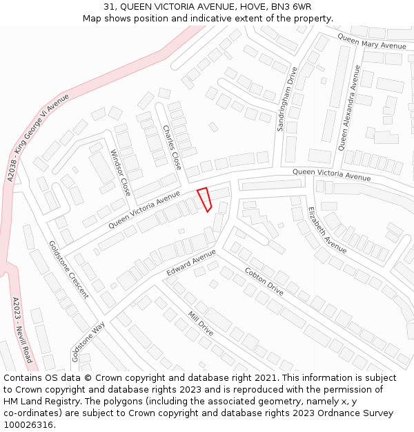 31, QUEEN VICTORIA AVENUE, HOVE, BN3 6WR: Location map and indicative extent of plot