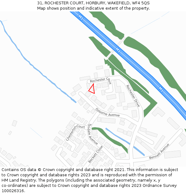 31, ROCHESTER COURT, HORBURY, WAKEFIELD, WF4 5QS: Location map and indicative extent of plot