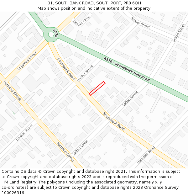 31, SOUTHBANK ROAD, SOUTHPORT, PR8 6QH: Location map and indicative extent of plot