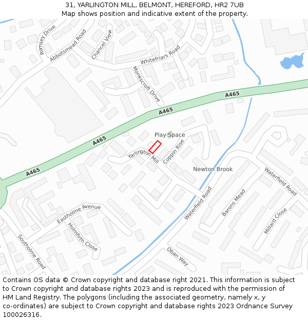 31, YARLINGTON MILL, BELMONT, HEREFORD, HR2 7UB: Location map and indicative extent of plot