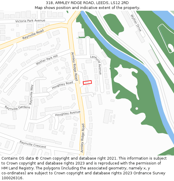 318, ARMLEY RIDGE ROAD, LEEDS, LS12 2RD: Location map and indicative extent of plot