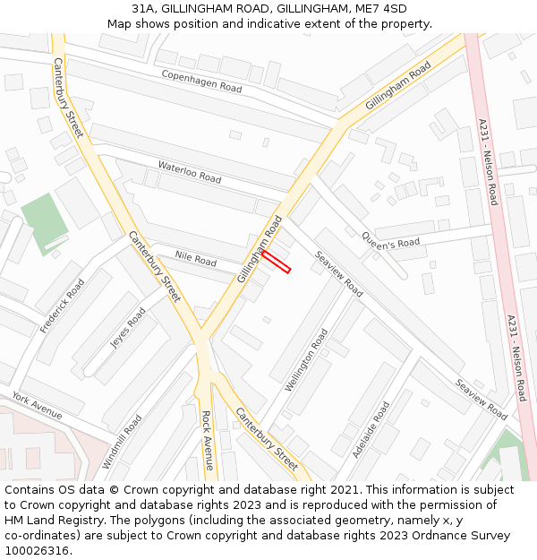 31A, GILLINGHAM ROAD, GILLINGHAM, ME7 4SD: Location map and indicative extent of plot