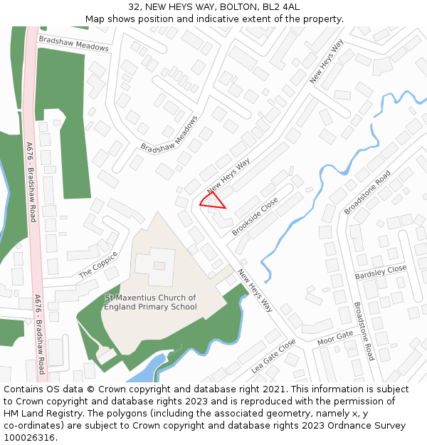 32, NEW HEYS WAY, BOLTON, BL2 4AL: Location map and indicative extent of plot
