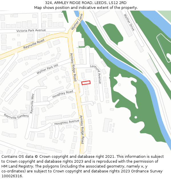 324, ARMLEY RIDGE ROAD, LEEDS, LS12 2RD: Location map and indicative extent of plot