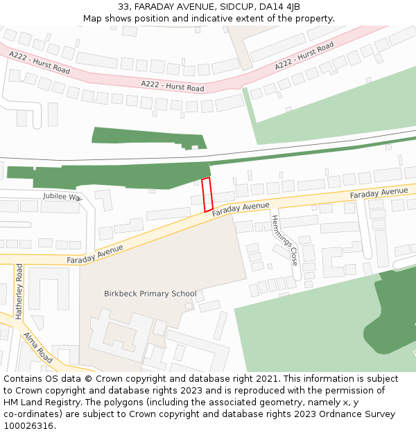 33, FARADAY AVENUE, SIDCUP, DA14 4JB: Location map and indicative extent of plot