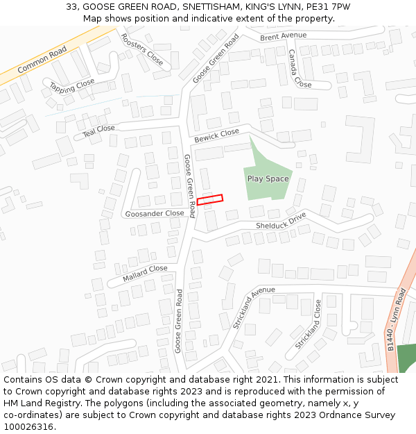 33, GOOSE GREEN ROAD, SNETTISHAM, KING'S LYNN, PE31 7PW: Location map and indicative extent of plot